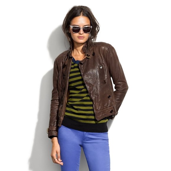 Madewell Jackets & Blazers - Madewell Brown Belted Leather Bomber Jacket
